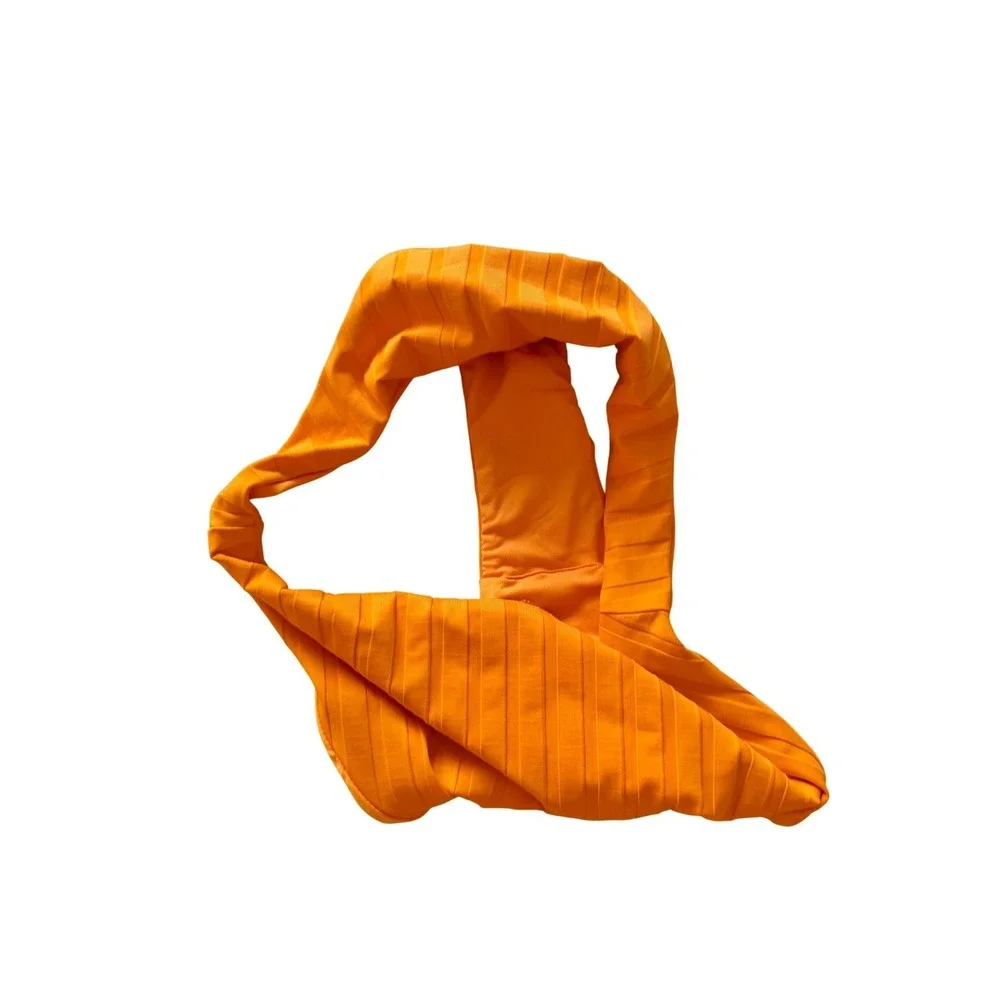 Vitamin A Orange Ribbed Bikini Bottom Nylon Swimwear‎ Medium NEW